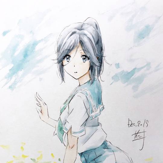 吹响吧！上低音号, 伞木希美, colored ink, 水手服, 吹响吧！上低音号1000收藏
