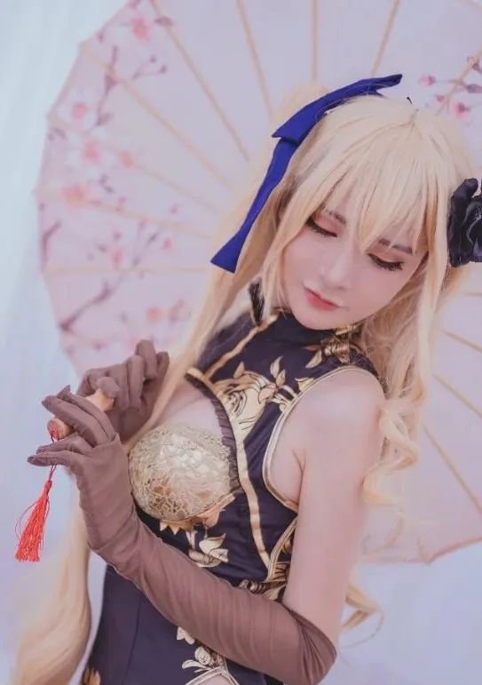 Coser高清壁纸分享||前羽_rr-fate\\白丝旗袍-萌图百科