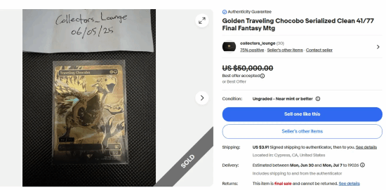 图片[2]-万智牌×最终幻想联动炒疯了！一张稀有金卡卖36万-萌图百科