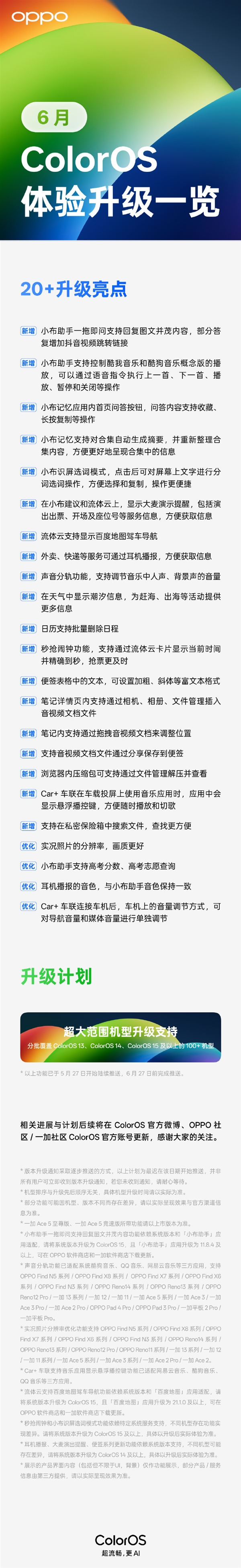 一图看懂ColorOS 6月升级 新增百度地图驾车导航等20+功能-萌图百科