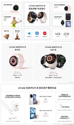 799元起 vivo WATCH 5发布：新增网球模式 支持比亚迪车控-萌图百科