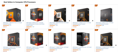 恐怖统治力！AMD通吃电商平台CPU畅销Top10：Intel零上榜-萌图百科