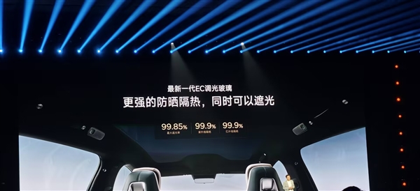红/紫外线隔绝率99.9%！小米YU7首搭最新一代EC调光玻璃