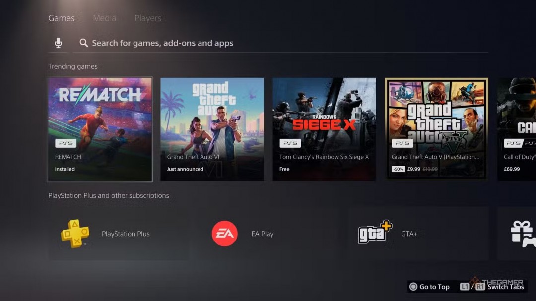 《GTA6》英国PS商店趋势榜排名被这款黑马游戏反超