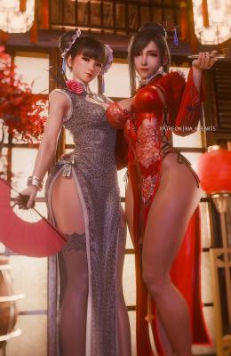 伊芙和蒂法3D美图：服装互换无违和感 身材都完美-萌图百科