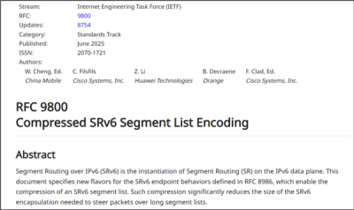 中国移动牵头！新一代互联网基础协议（SRv6）核心标准RFC9800发布-萌图百科
