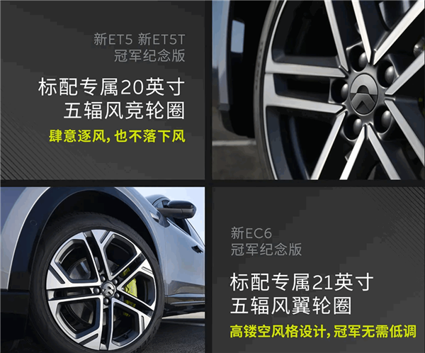 31.6万起！蔚来新ET5/新ET5T 新EC6冠军纪念版上市：专属外观设计