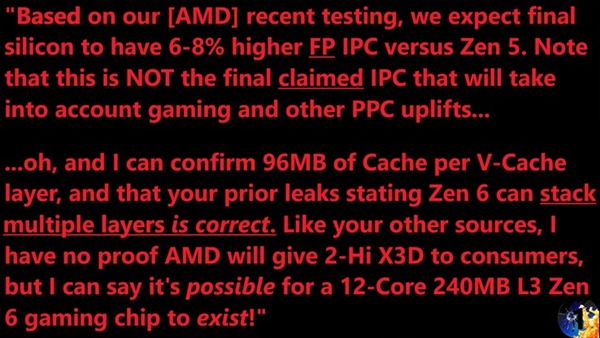 Intel彻底没法玩！AMD Zen6要用多层3D堆叠缓存：IPC提升超Zen5-萌图百科
