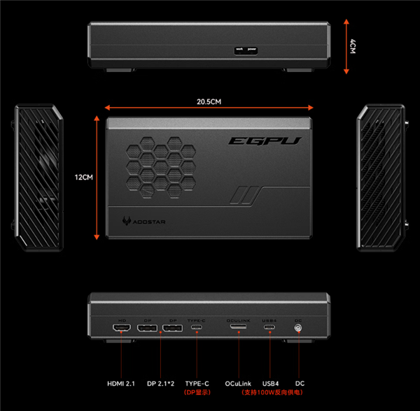 3399元！天钡发布RX 7600 XT外置显卡坞：OCulink、USB4双接口