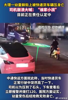云南一男童躺街上被碾身亡 司机称视线盲区孩子父母应担责：网友吵翻-萌图百科