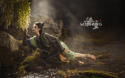 《黑神话》3D新艺术图欣赏 四妹卧溪边嗅起花香-萌图百科