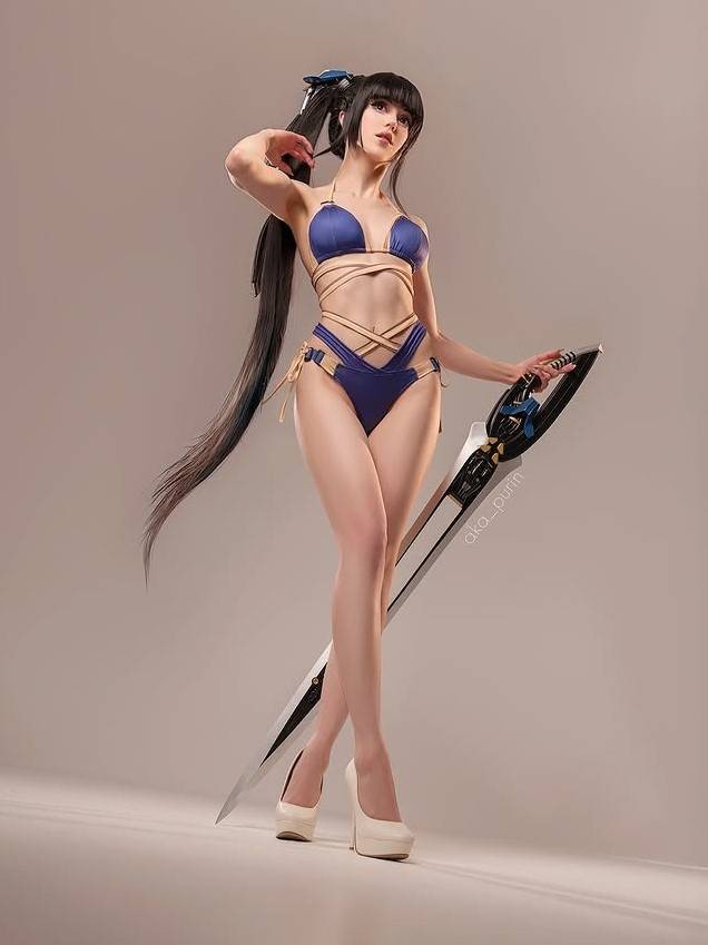 波兰美女Cos《剑星》女主伊芙 穿泳装秀绝美身材