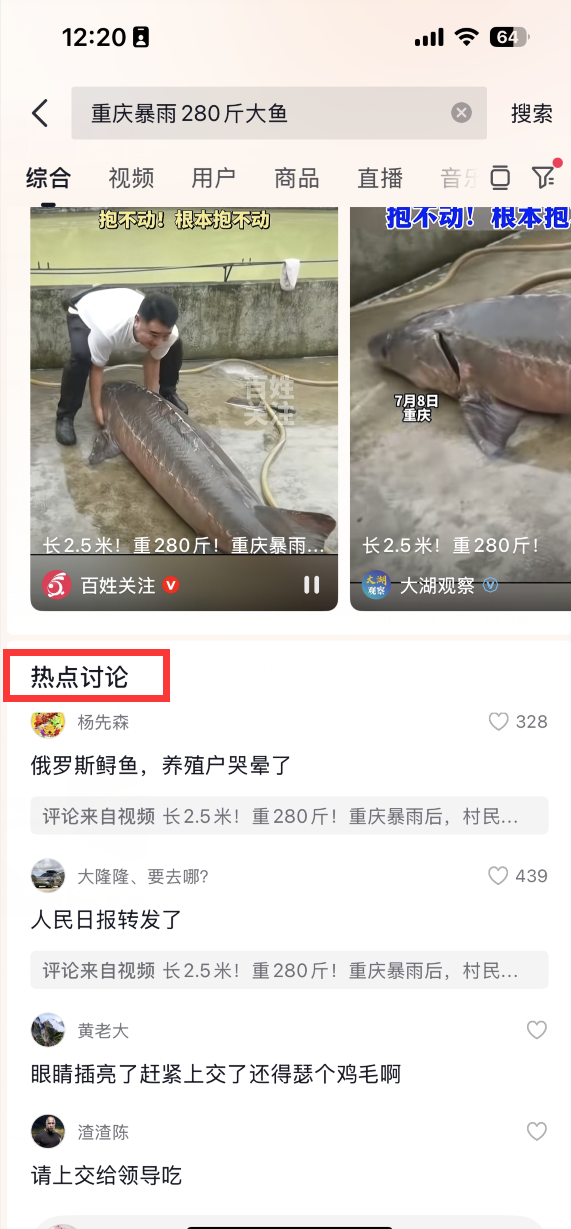 长2.5米！重280斤！重庆暴雨后村民捡到一大鱼：根本抱不动-萌图百科