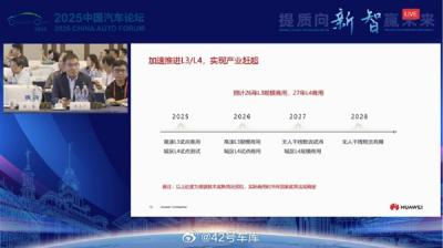 华为加速推进L3/L4：预计明年L3商用 后年L4商用-萌图百科