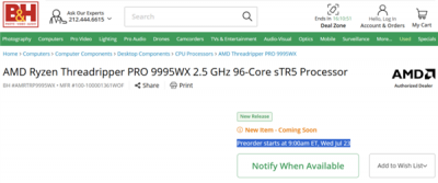 最高96核93000元！AMD线程撕裂者9000系列CPU上架-萌图百科