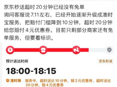 京东取消外卖超时“20分钟免单” 卷不动了吗-萌图百科