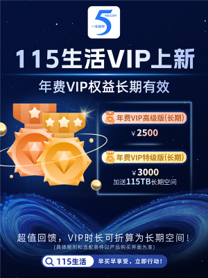 115生活VIP上新：长期年费VIP 2500元 再不用续费-萌图百科