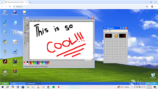 只需打开网页：完美怀旧体验Windows XP！扫雷、画图都不在话下-萌图百科