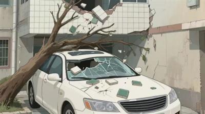 树木砸中路边违停车辆 损失该由谁买单 法院判了-萌图百科