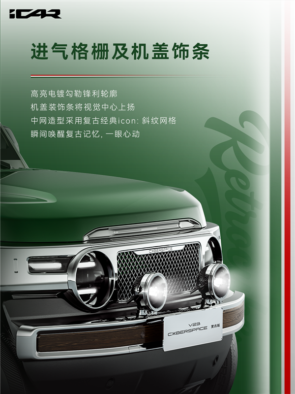 2.88万买18件“大满配” 奇瑞iCar V23复古套件发布：个性非常