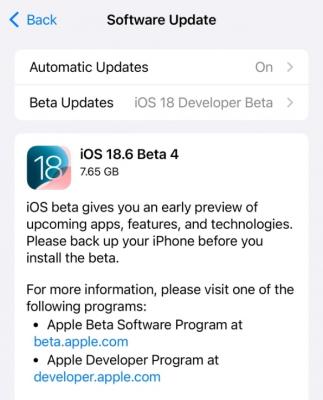 苹果发布iOS 18.6 RC：国行AI依然没戏-萌图百科