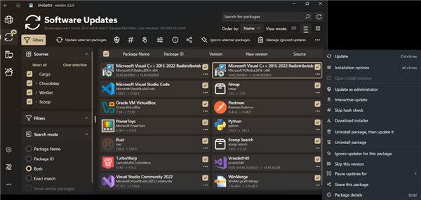 Windows包管理器UniGetUI大更新！新增批量下载选项