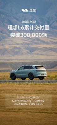 注定留名中国新能源汽车史！理想L6交付超30万辆-萌图百科
