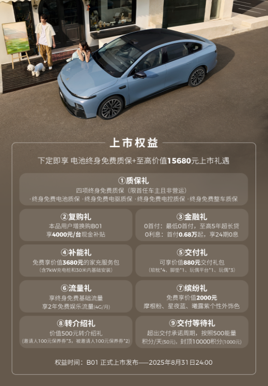 8.98万起！零跑B01正式上市：支持激光雷达+端到端智驾