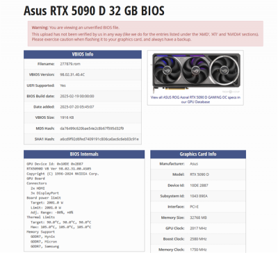 单16Pin榨出2001W！ROG夜神RTX 5090D非官方BIOS流出：你敢试吗-萌图百科