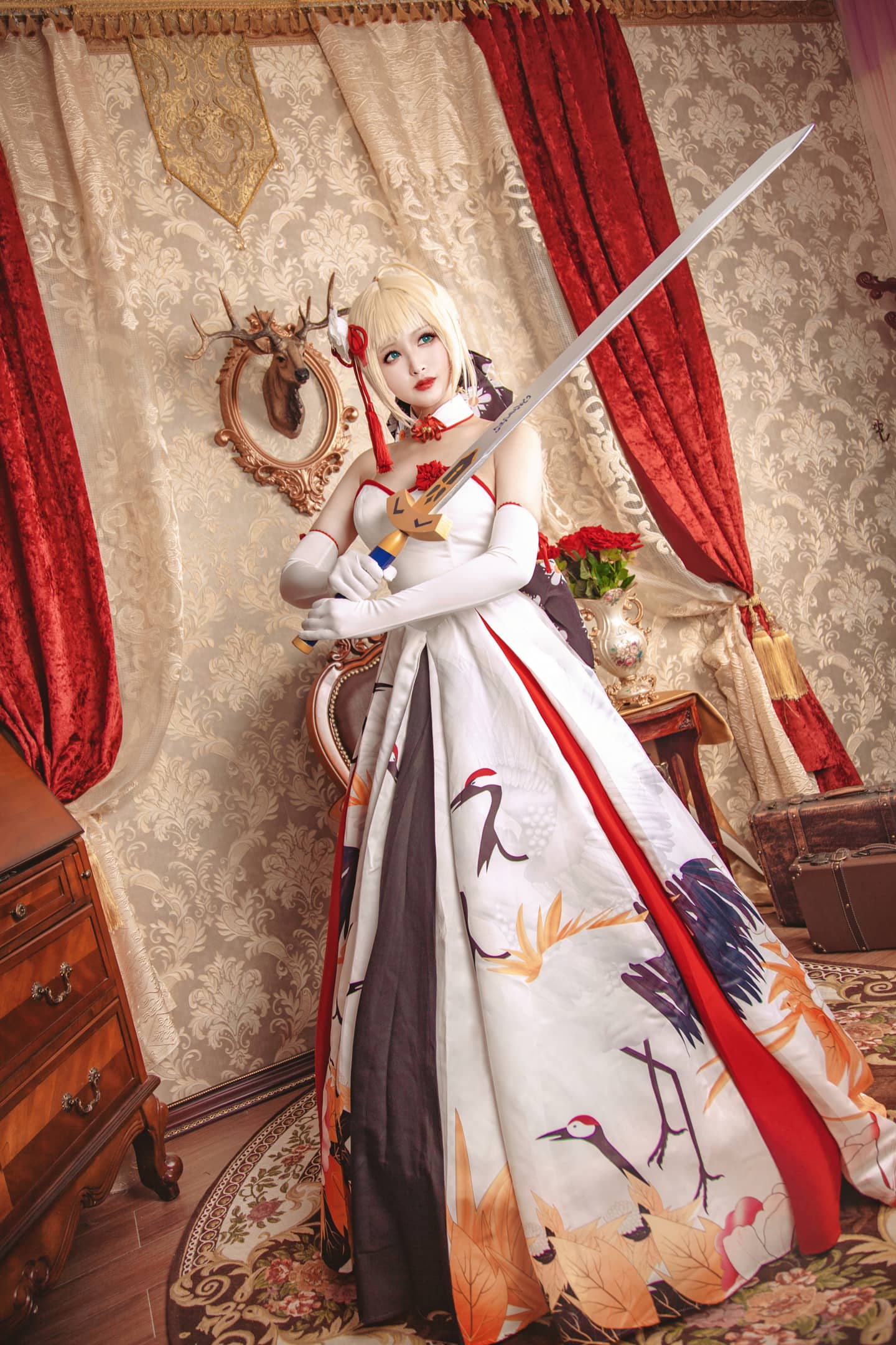 saber 仙鹤礼服 cos 文艺复兴 屯图新发~-萌图百科