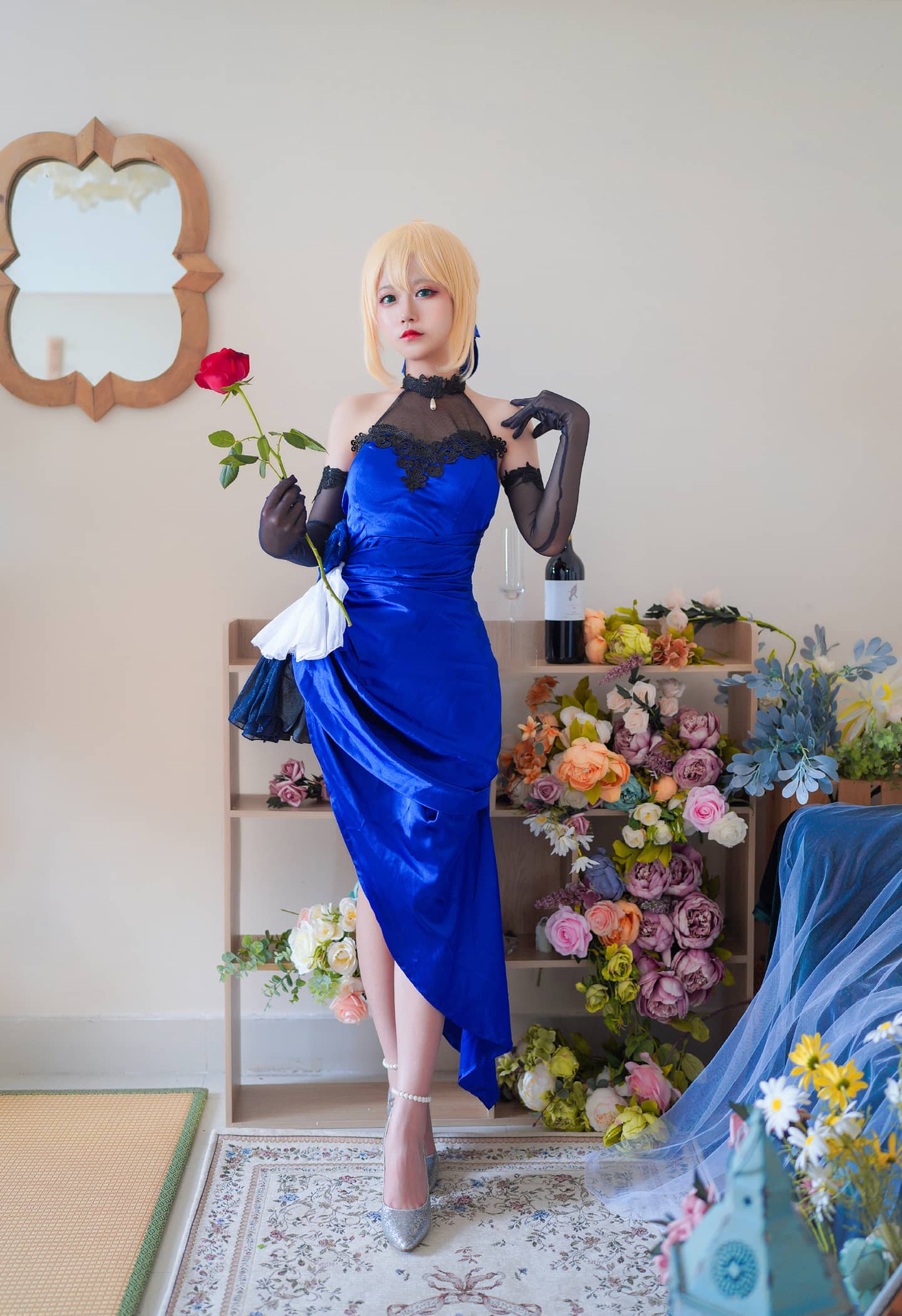 《Fate》Saber蓝礼服cosplay-萌图百科