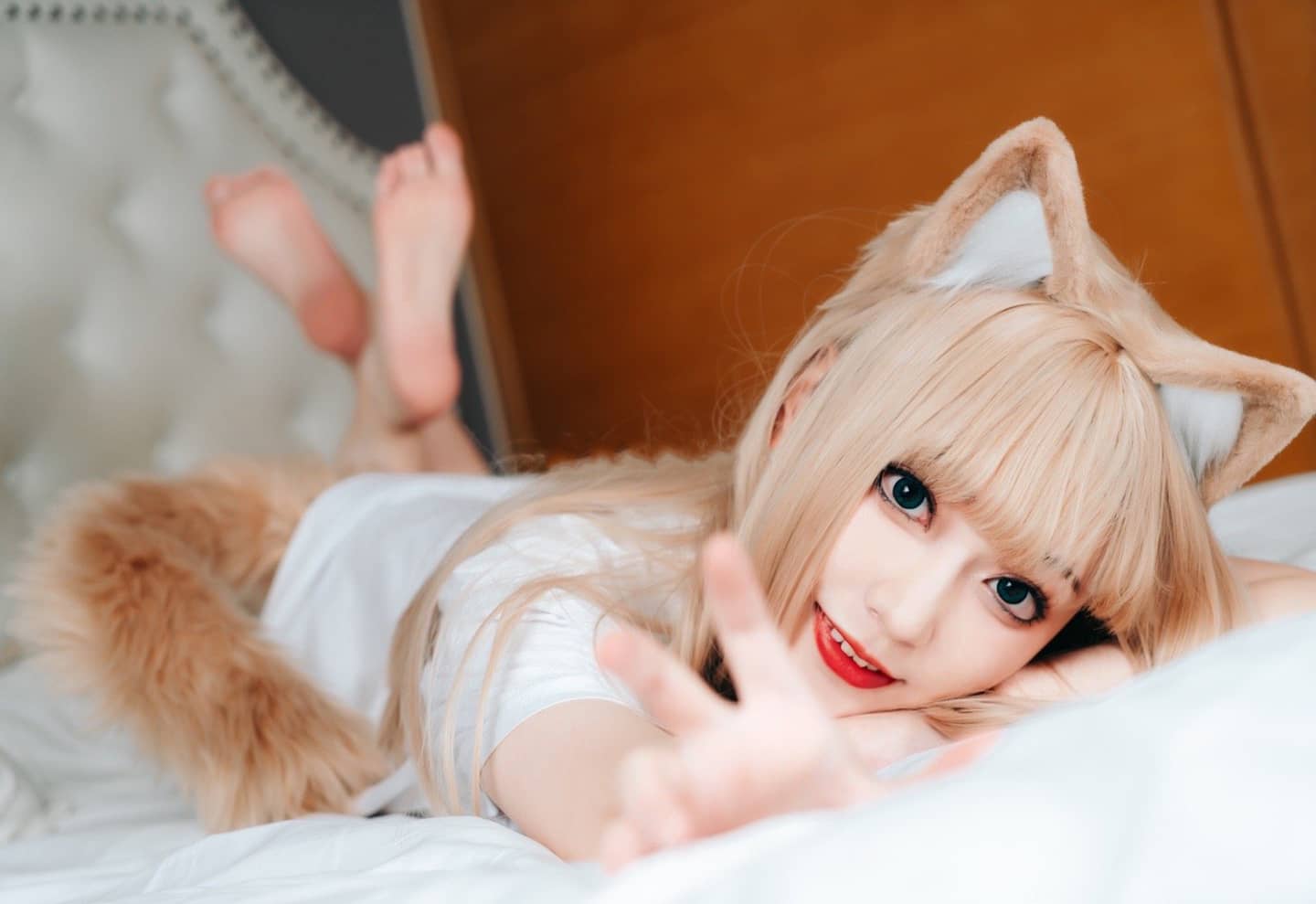 黄豆粉猫娘cosplay-萌图百科