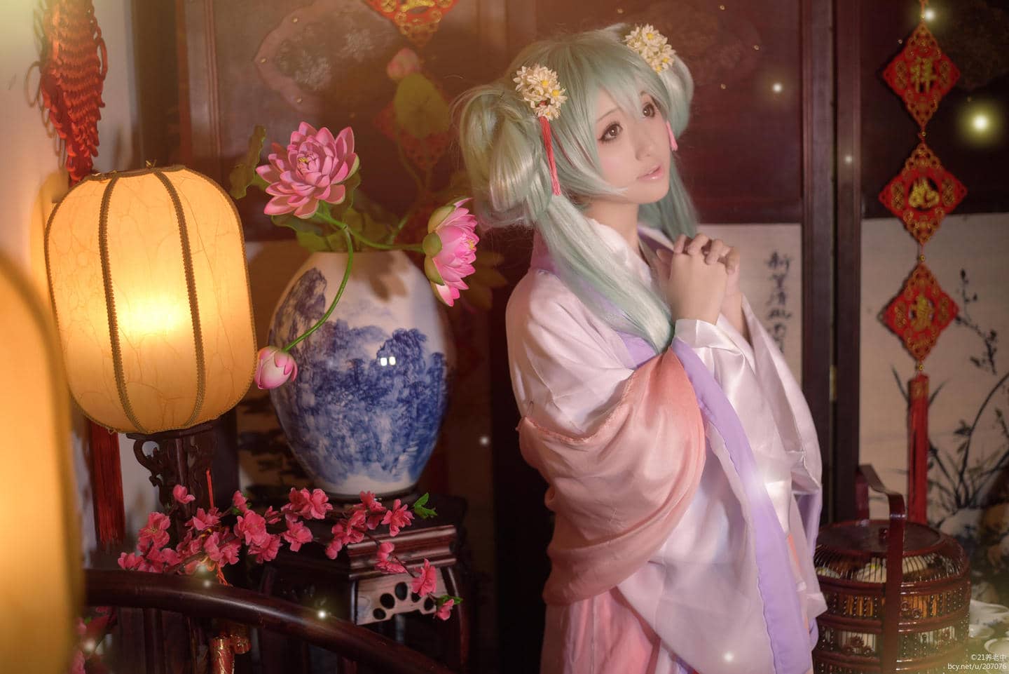 中秋明月初音未来cosplay-萌图百科