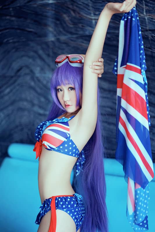 约会大作战诱宵美九同人泳衣cosplay-萌图百科