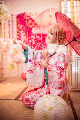 刀剑神域亚丝娜和服cosplay-萌图百科