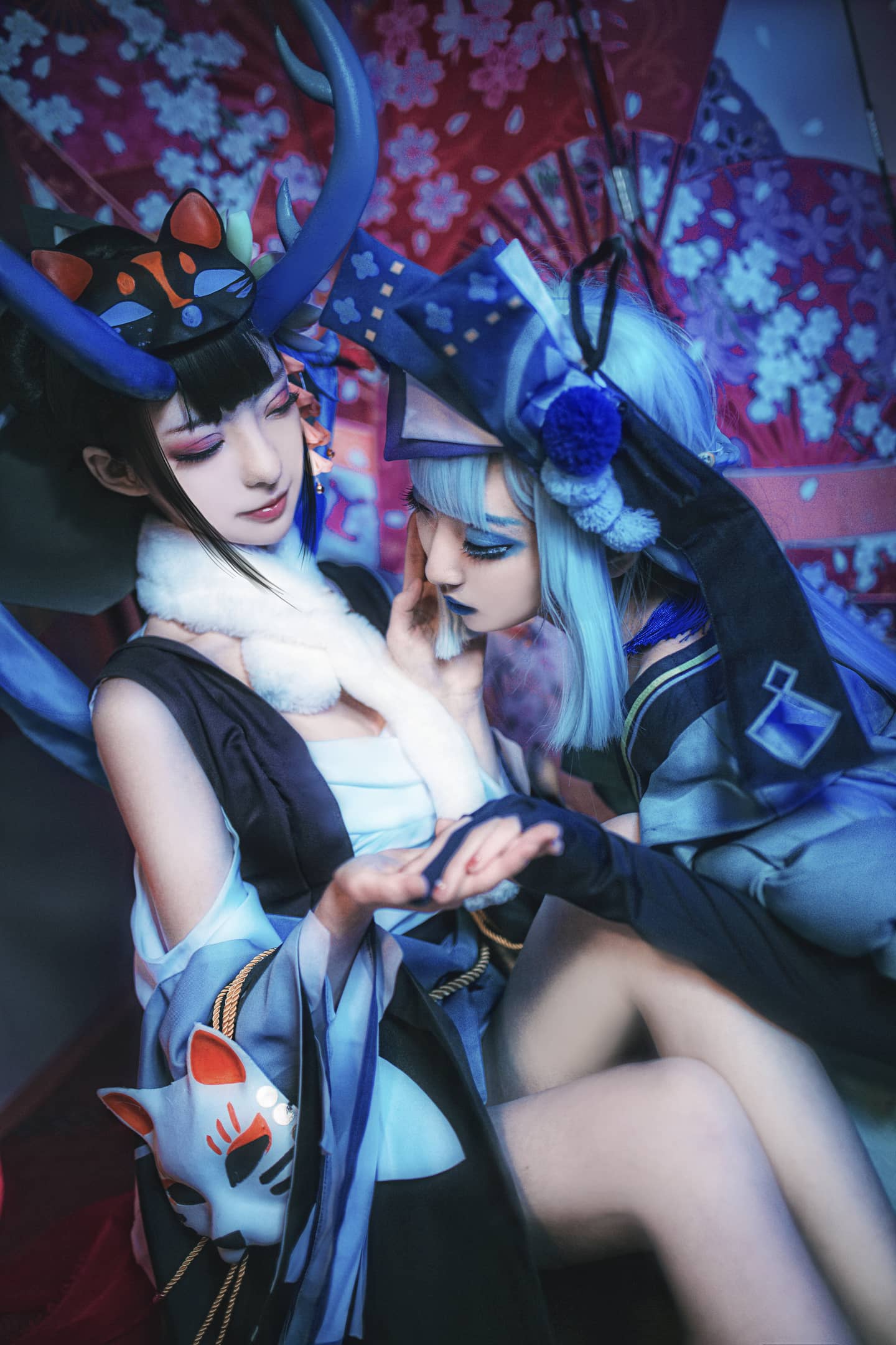 阴阳师ssr 阎魔x青行灯cosplay 长腿组-萌图百科