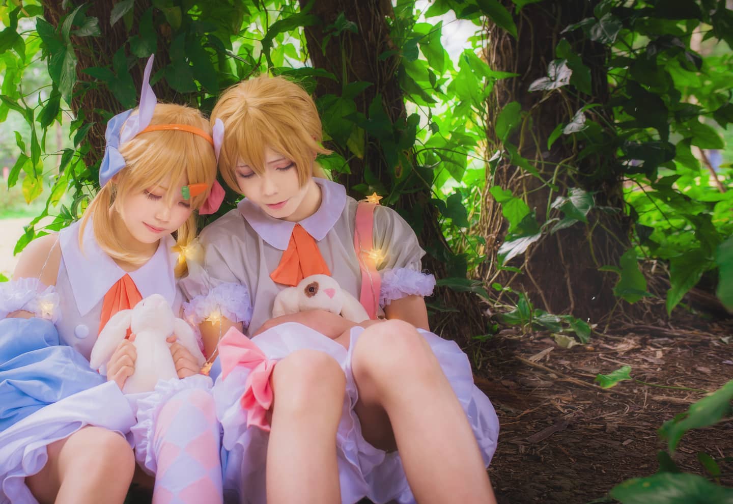镜音双子-迷失的森林与兔子cosplay-萌图百科