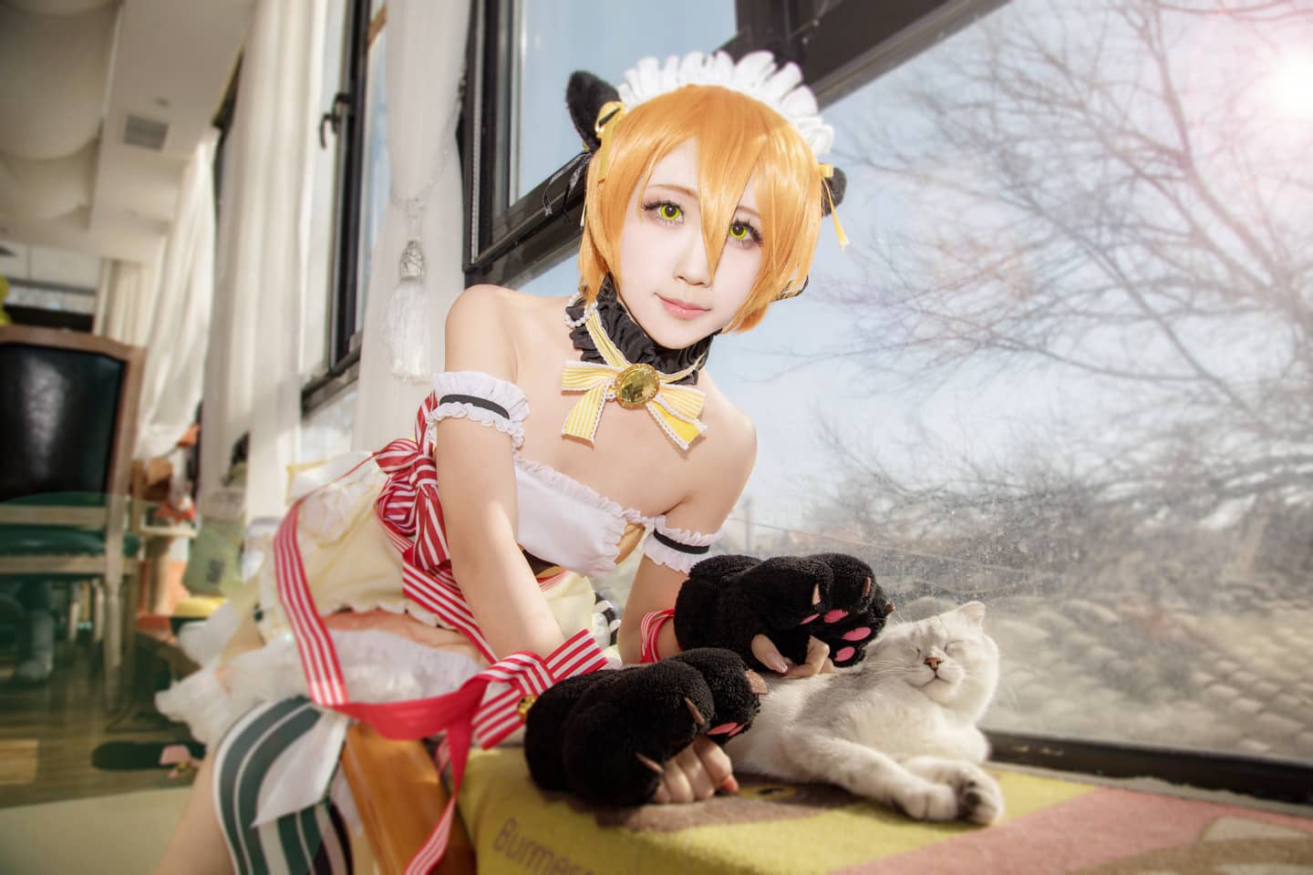 lovelive星空凛情人节女仆cosplay-萌图百科