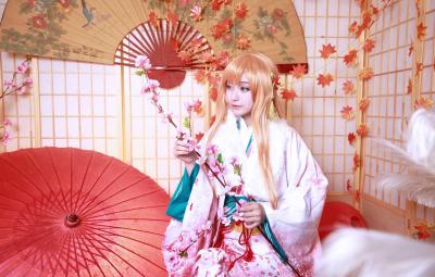TYA事务所刀剑神域亚丝娜和服cosplay-萌图百科