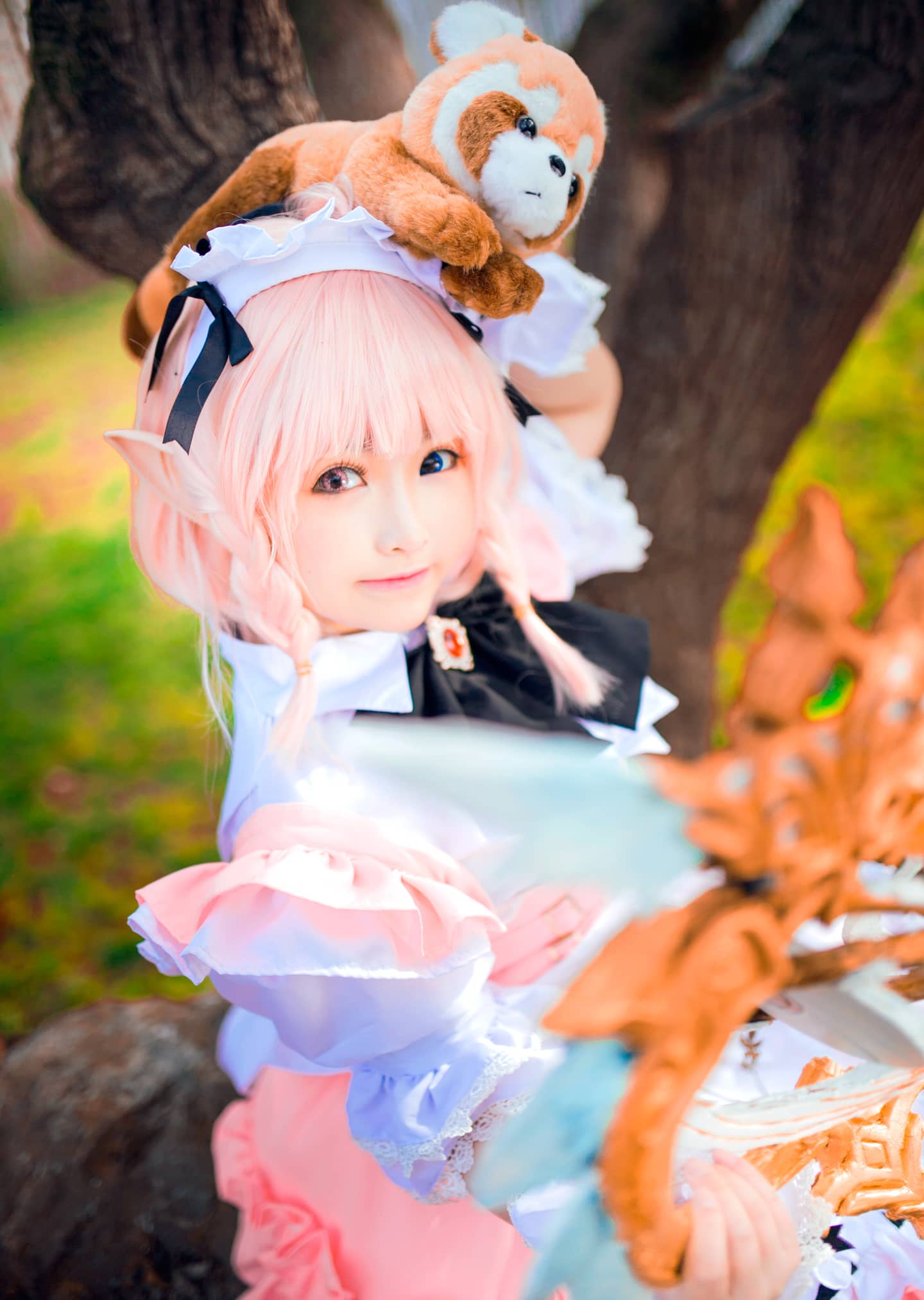 FF14拉拉菲尔女仆装Cosplay-萌图百科
