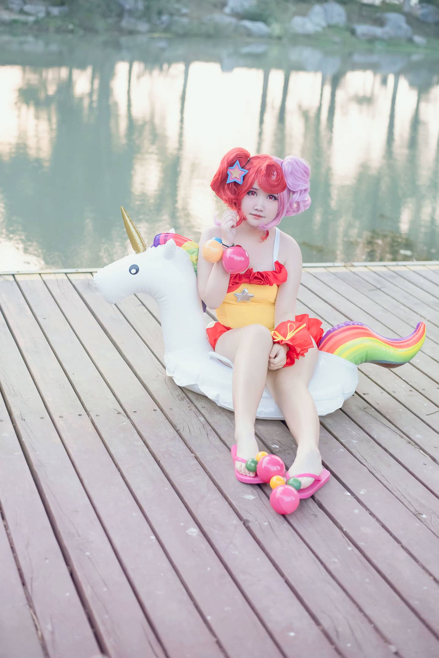 -王者荣耀-小乔缤纷独角兽cosplay-萌图百科