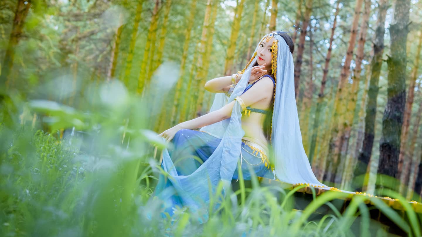 羽衣曲 蓝凤冠鸠拟人cosplay-萌图百科