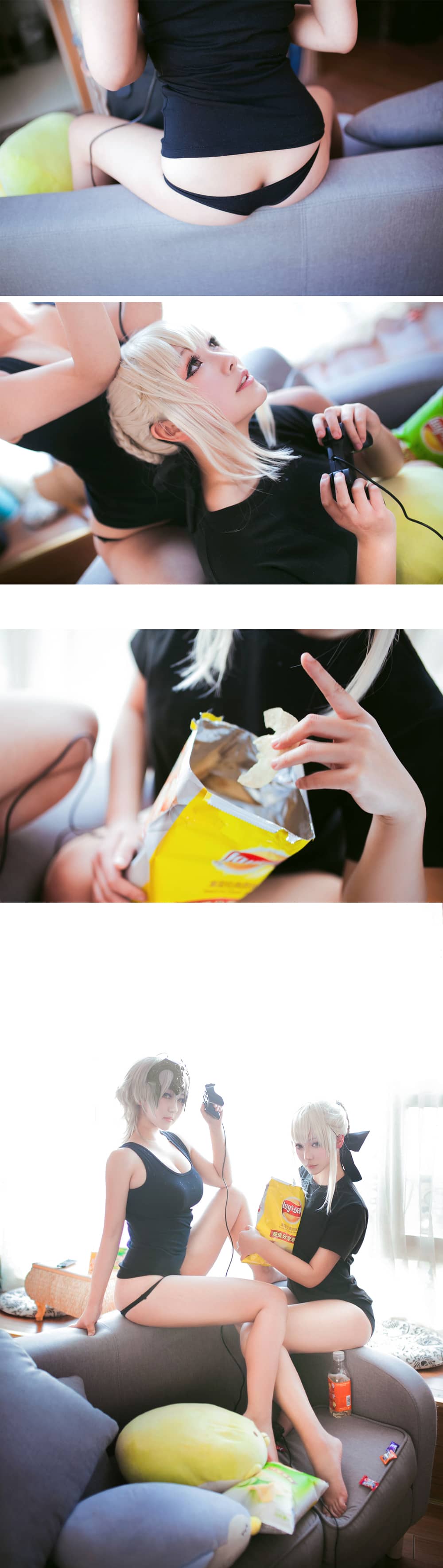 黑贞与黑呆周末的零食游戏大战争-萌图百科