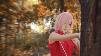 火影忍者博人传宇智波樱cosplay-萌图百科