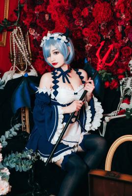 《从零开始的异世界生活》蕾姆小恶魔cosplay-萌图百科