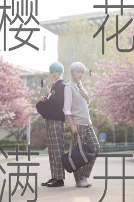 cosplay正片 刀剑乱舞鹤一期制服私设 樱花满开-萌图百科