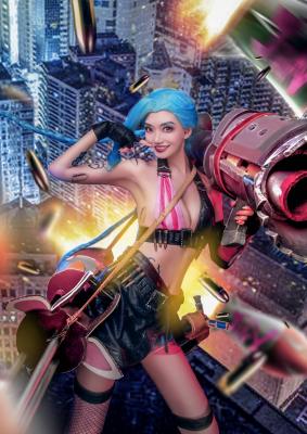 《英雄联盟》金克丝原皮cosplay-萌图百科