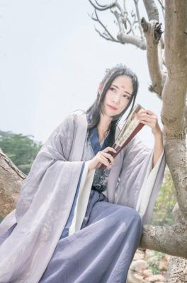 魏晋风蓝隐汉服-萌图百科