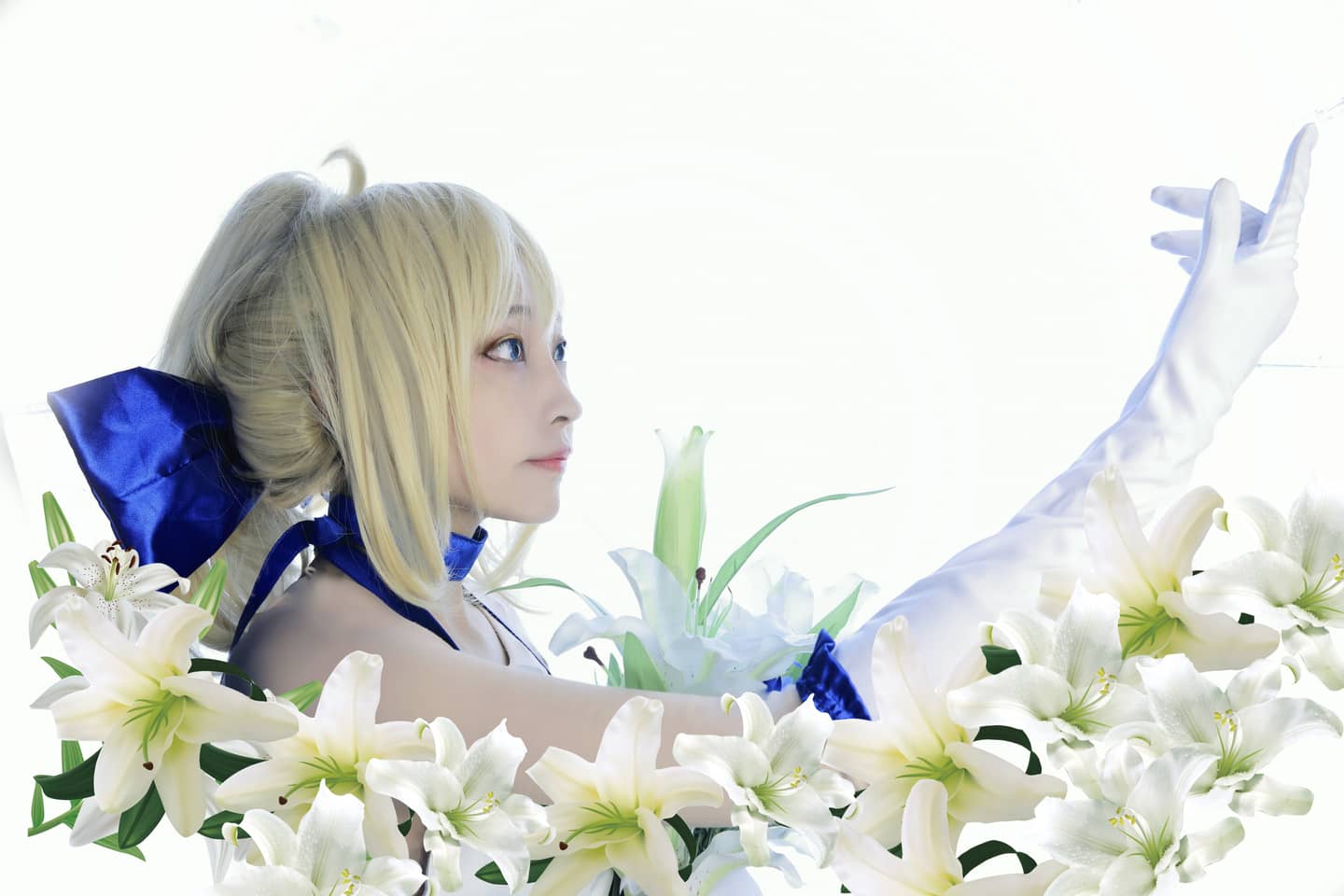 saber蓝百合cosplay-萌图百科