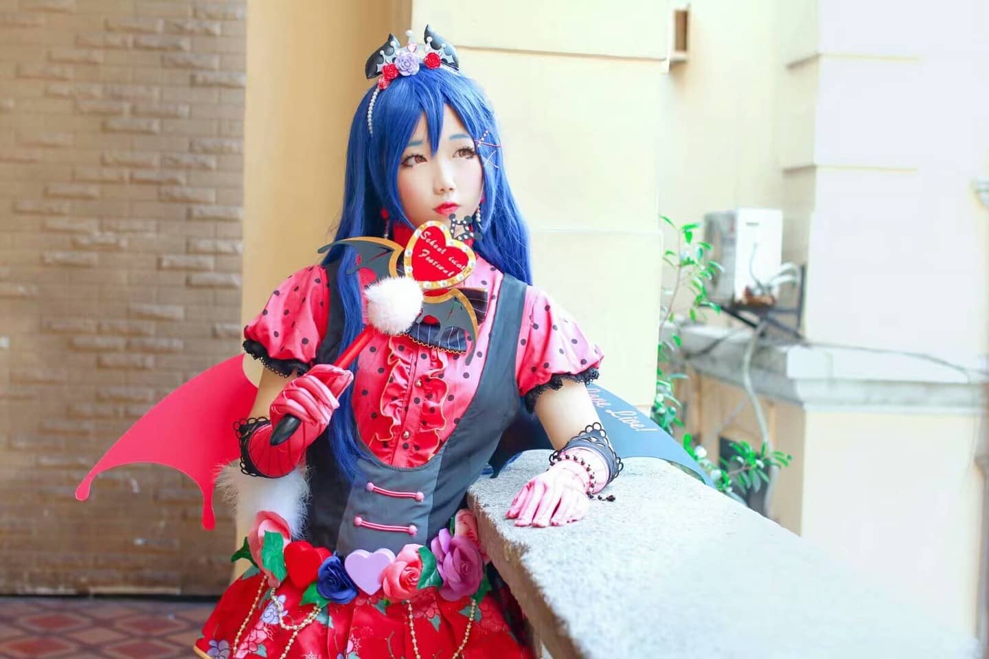 Love Live !园田海未cosplay，小恶魔要来偷走你的心哟-萌图百科